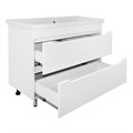 Комплект тумба Loranto Палермо 100/2Н 1000х455х850 напольная,  с раковиной Фостер 100, белый глянцевый (CS00096752) CS00096752