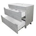 Комплект Тумба Loranto Florena 70 710х470х810 напольная, с раковиной Azario Leon, светлый бетон (CS00086991) CS00086991