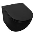 Унитаз подвесной Azario Grado 490х370х360 безободковый с сиденьем микролифт, черный матовый (AZ-0046-MB) AZ-0046N-MB