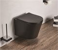 Унитаз подвесной Azario Teramo 480х365х360 безободковый, в комплекте с сидением микролифт, черный матовый (AZ-053E-R-MB SP) AZ-053E-R-MB SP