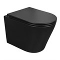 Унитаз подвесной Azario Teramo 355х515х365 смыв "Скрытое торнадо", безободковый, с быстросъемным сиденьем микролифт, черный матовый (AZ-0053-UQ3-MB) AZ-0053-UQ3-MB