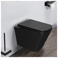 Унитаз подвесной Azario Teramo 490х345х355 безободковый, слив скрытое торнадо, быстросъемное сиденье микролифт, черный матовый (AZ-0052-UQ3MB) AZ-0052-UQ3MB