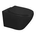 Унитаз подвесной Azario Keras matt black 520х370х360 безободковый, с быстросъемным сиденьем микролифт, черный матовый (AZ-99046B) AZ-99046B