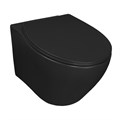 Унитаз подвесной Azario Keras matt black 520х370х360 безободковый, с быстросъемным сиденьем микролифт, черный матовый (AZ-99046B) AZ-99046B