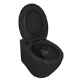 Унитаз подвесной Azario Keras matt black 520х370х360 безободковый, с быстросъемным сиденьем микролифт, черный матовый (AZ-99046B) AZ-99046B