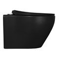 Унитаз подвесной Azario Keras matt black 520х370х360 безободковый, с быстросъемным сиденьем микролифт, черный матовый (AZ-99046B) AZ-99046B