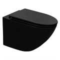 Унитаз подвесной Azario Grado 370х490х360 безободковый, слив "Скрытое Торнадо", с быстросъемным сидением микролифт, черный матовый (AZ-0046-UQ3-MB) AZ-0046-UQ3-MB