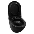 Унитаз подвесной Azario Grado 370х490х360 безободковый, слив "Скрытое Торнадо", с быстросъемным сидением микролифт, черный матовый (AZ-0046-UQ3-MB) AZ-0046-UQ3-MB