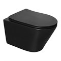 Унитаз подвесной Azario VELA 360х480х360 безободковый, система смыва "Торнадо", с быстросъемным сиденьем "Микролифт", черный матовый (AZ-2480MB) AZ-2480MB