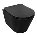 Унитаз подвесной Azario VELA 360х480х360 безободковый, система смыва "Торнадо", с быстросъемным сиденьем "Микролифт", черный матовый (AZ-2480MB) AZ-2480MB