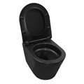 Унитаз подвесной Azario VELA 360х480х360 безободковый, система смыва "Торнадо", с быстросъемным сиденьем "Микролифт", черный матовый (AZ-2480MB) AZ-2480MB