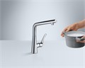 Смеситель для кухонной мойки Hansgrohe Metris Select M71 320, ламинарная струя, кнопка Select, однорычажный, хром 14883000 14883000