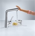 Смеситель для кухонной мойки Hansgrohe Metris Select M71 320, ламинарная струя, кнопка Select, однорычажный, хром 14883000 14883000