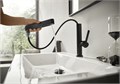 Смеситель для раковины Hansgrohe Finoris со сливным гарнитуром, вытяжной излив, керамический картридж, черный матовый (76063670) 76063670