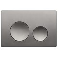 Клавиша смыва AZARIO NEW двойная, круглые кнопки, пластик, оружейная сталь (AZ-003.08) AZ-003.08