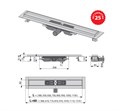 APZ101-1050 Low Водоотводящий желоб с порогами для перфорированной решетки, с горизонтальным стоком (сталь) APZ101-1050