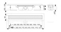 APZ1-950 Водоотводящий желоб с порогами для перфорированной решетки, с горизонтальным стоком (сталь) APZ1-950