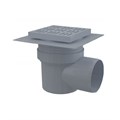 APV10 Сливной трап 150×150/110 мм боковой сток, решетка серая, воротник изоляции 2–го уровня, гидрозатвор мокрый APV10