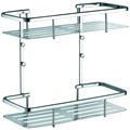Полка прямоугольная двухэтажная Azario подвесная,хром (AZ-835-2) AZ-835-2