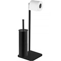 ALTRE Стойка с бумагодержателем и ершиком напольная, черная матовая AZ-421B