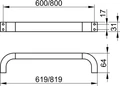 Держатель для полотенец Keuco Edition 300 30001010600 600 mm, латунь, хром 30001010600