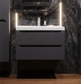 Тумба с  раковиной Violetta  для ванной комнаты, подвесная VIOLETTA-P-T02-100-2B-SF019