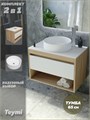 Тумба подвесная с раковиной для ванной 65 см Teymi Ritta корпус дуб фасад белый раковина Lina D41 F03343 1211566