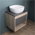 Тумба подвесная с раковиной для ванной 55 см Teymi Ritta корпус дуб фасад графит раковина Solli 41 F03307 1211530