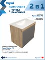 Тумба подвесная с раковиной для ванной 70 см Teymi Netta корпус дуб фасад графит раковина Ritta 70 F16022 1224841