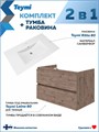 Тумба подвесная с раковиной для ванной 80 см Laina дуб темный раковина Ritta 80 F16041 1224860
