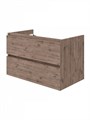 Тумба подвесная с раковиной для ванной 80 см Laina дуб темный раковина Ritta 80 F16041 1224860
