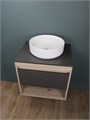 Тумба подвесная с раковиной для ванной 55 см Teymi Ritta корпус дуб фасад графит раковина Lina D35 F03322 1211545