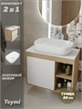 Тумба подвесная с раковиной для ванной 80 см Teymi Nura корпус дуб фасад белый раковина Solli 60 F13191 1221717