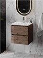 Тумба подвесная с раковиной для ванной 50 см Laina дуб темный раковина Ritta 50 F16037 1224856