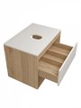 Тумба подвесная с раковиной для ванной 65 см Teymi Ritta корпус дуб фасад белый раковина Lori 40 F03342 1211565