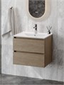 Тумба подвесная с раковиной для ванной 60 см Laina дуб светлый раковина Ritta 60 F16033 1224852