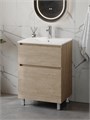 Тумба напольная с раковиной для ванной 60 см Laina дуб светлый раковина Ritta 60 F16048 1224867