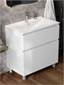 Тумба напольная с раковиной для ванной 80 см Laina белая раковина Ritta 80 F16046 1224865