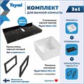 Столешница керамогранитная 100 см черный мрамор с раковиной Teymi Helmi Mini 24 кронштейны 2 шт. черные в комплекте F14423 1222989