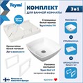 Столешница керамогранитная 70 см белый мрамор с раковиной Teymi Kati 43 кронштейны 2 шт. белые в комплекте F13982 1222548
