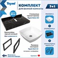 Столешница керамогранитная 80 см черный мрамор с раковиной Teymi Kati 43 кронштейны 2 шт. черные в комплекте F14382 1222948