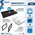 Столешница керамогранитная 100 см черный мрамор с раковиной Teymi Kati 43 кронштейны 2 шт. черные в комплекте F14432 1222998