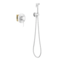 Смеситель встроенный с гигиеническим душем Timo Saona белый матовый )2389/16SM) 2389/16SM