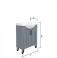 Тумба с раковиной в ванную Teymi Lina 65, 2 дверцы с доводчиком, ясень графит T60102_4640021061268 1204279