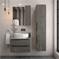 Тумба подвесная с раковиной для ванной 70 см Teymi Helmi фасад серый камень столешница дуб раковина Lori 50 T60307_T50502 1204272
