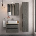 Тумба подвесная с раковиной для ванной 70 см Teymi Helmi фасад серый камень столешница дуб раковина Helmi S 48 F00198 1206335
