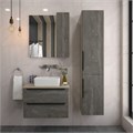 Тумба подвесная с раковиной для ванной 70 см Teymi Helmi фасад серый камень столешница дуб раковина Helmi Mini 38 T60307_T50304 1204271