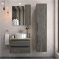 Тумба подвесная с раковиной для ванной 70 см Teymi Helmi фасад серый камень столешница дуб раковина Lina Pro D40 F00186 1206323