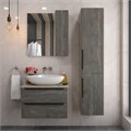 Тумба подвесная с раковиной для ванной 70 см Teymi Helmi фасад серый камень столешница дуб раковина Ellie 60 F00214 1206351