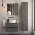 Тумба подвесная с раковиной для ванной 70 см Teymi Helmi фасад серый камень столешница дуб раковина Lina D41 F00178 1206315